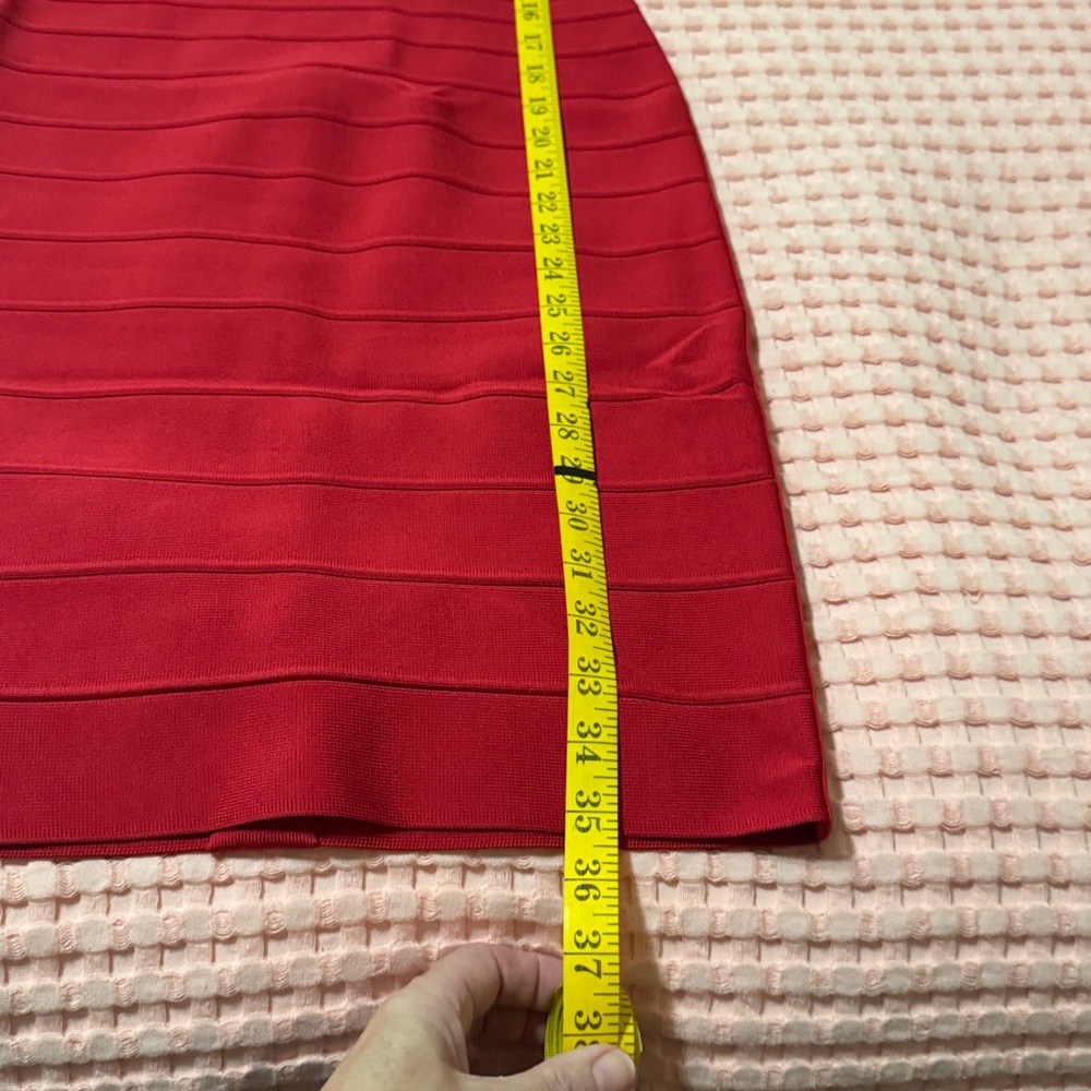 Herve Leger by Max Azria red valentine bodycon dress - Picture 12 of 14